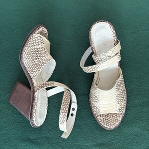 Freda Salvador Cream and Brown Heels